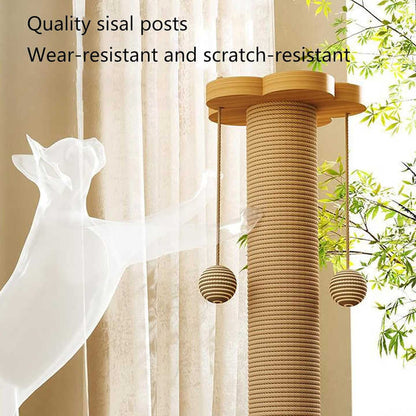 Luxury Solid Wood Cat Tree with Turntable Scratching Post